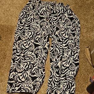Nicole Miller Print Linen Pants